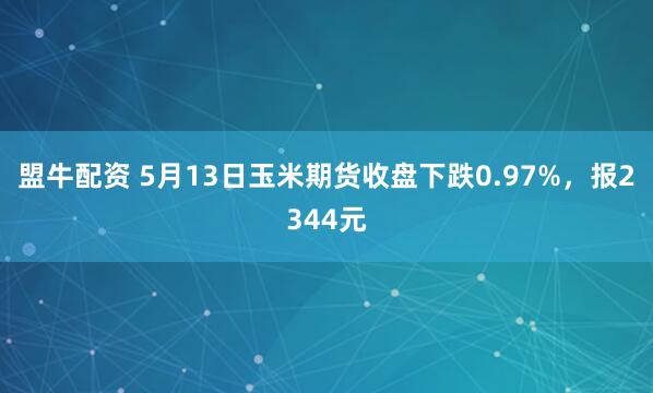 盟牛配资 5月13日玉米期货收盘下跌0.97%，报2344元