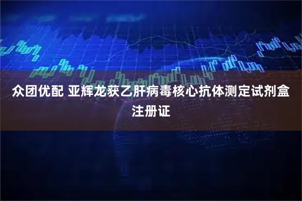众团优配 亚辉龙获乙肝病毒核心抗体测定试剂盒注册证