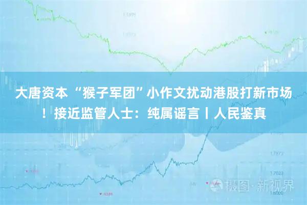 大唐资本 “猴子军团”小作文扰动港股打新市场！接近监管人士：纯属谣言丨人民鉴真